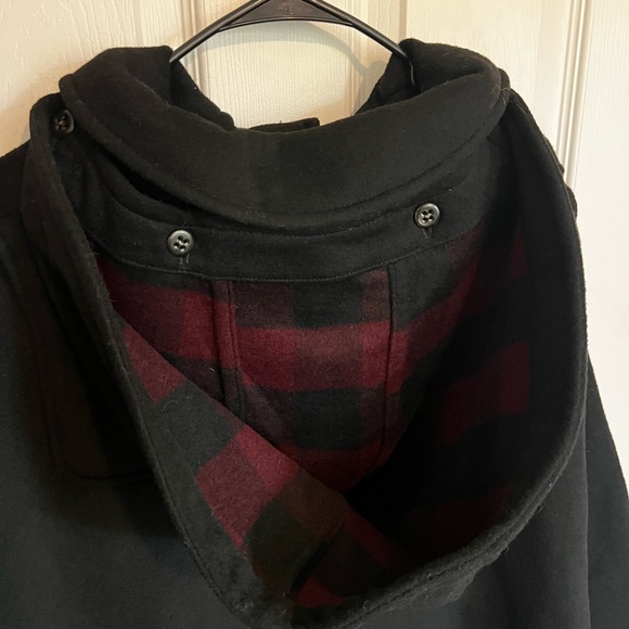 Coach wool hooded cloak black and red plaid - Picture 8 of 8
